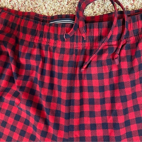 Nautica Mens Flannel Pajama Pants Red Black Gingham XL - Picture 2 of 8